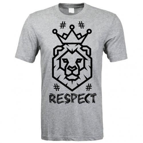 Respect Print Tshirt -grey
