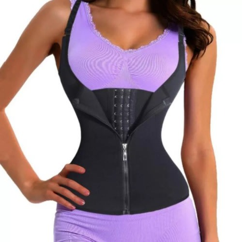 Women Adjustable Latex Steel Bones Waist Shaper- Black