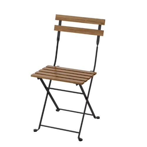 TArnO Outdoor Chair - Foldable Black/light Brown Stained