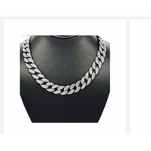 Iced Out Cuban Link Chain - Silver