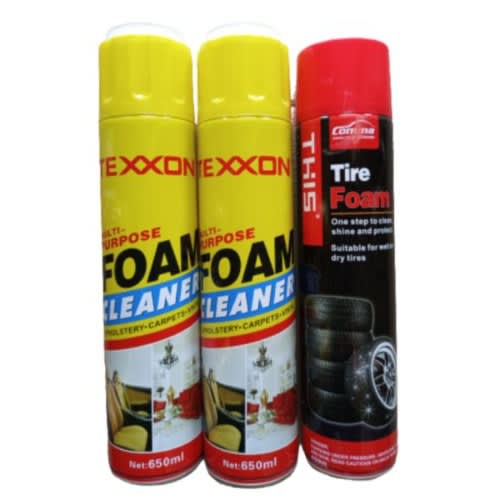 Multi-purpose Foam Cleaner 650ml X2pcs And Tire Polish 650ml