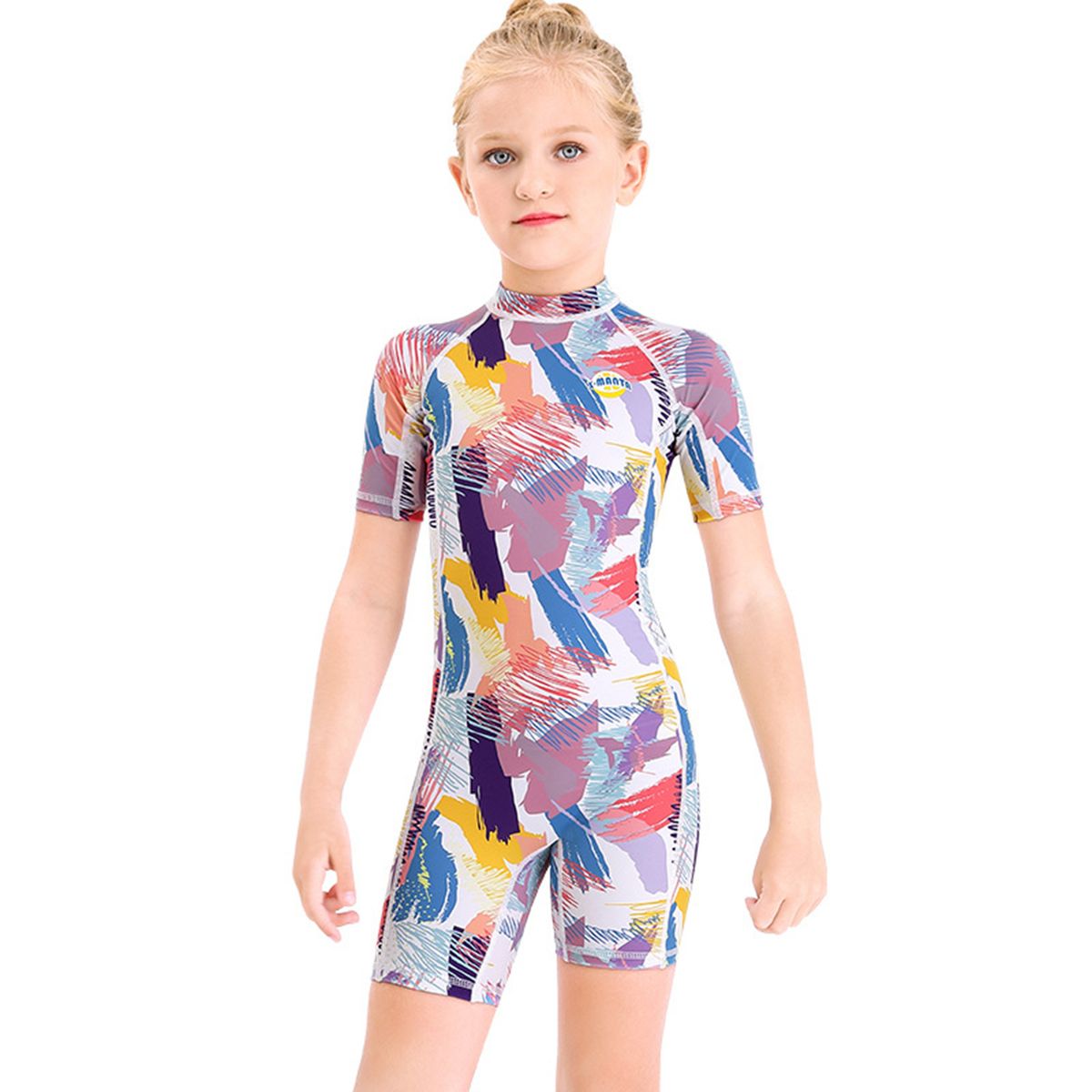 Elastic Breathable Spandex Children One-piece-Purple