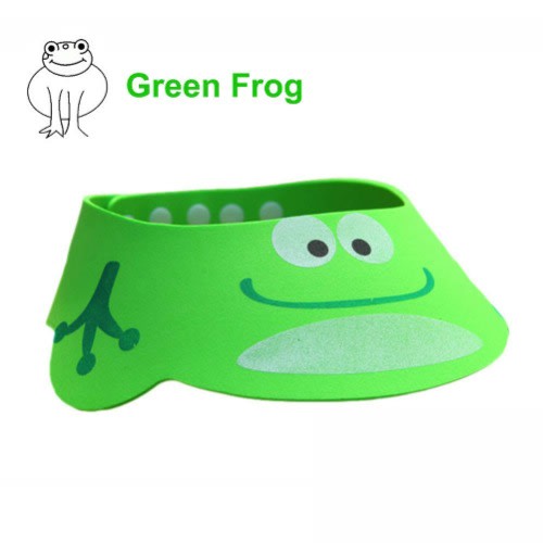 Adjustable Funny Cartoon Baby Shower Cap - Green