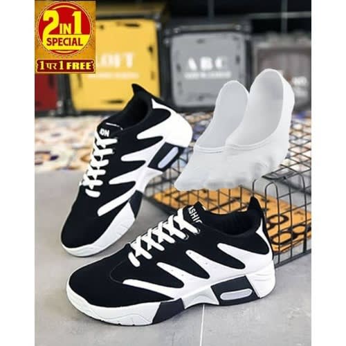 2-In-1 Casual Athletic Sneakers & Ankle Socks Set