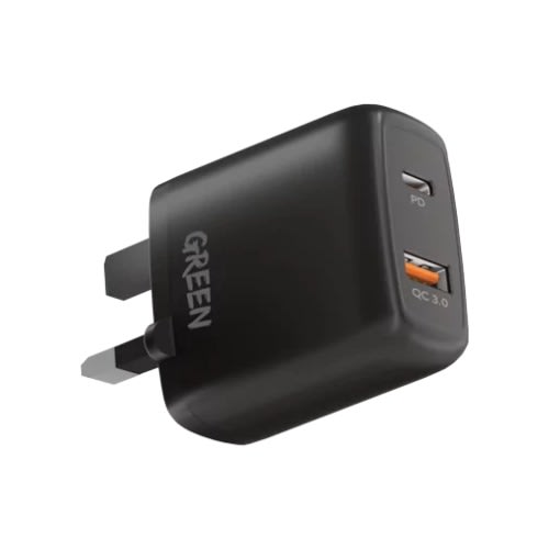 Green Lion Compact Dual Port Wall Charger + Cable