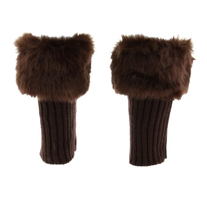Fluffy Knit Boots Cuff  Trim Toppers Leg Warmer Boot Sock Coffee