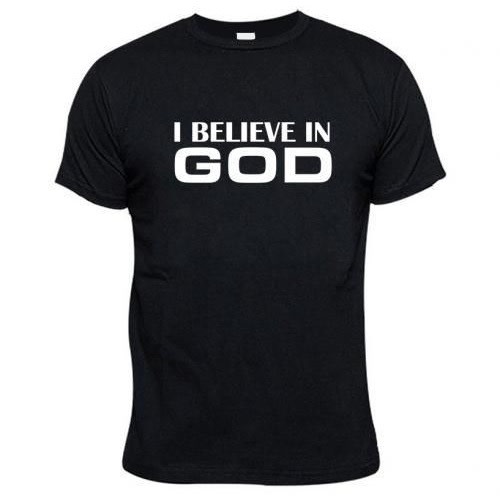 I Believe In God Print Tshirt -black
