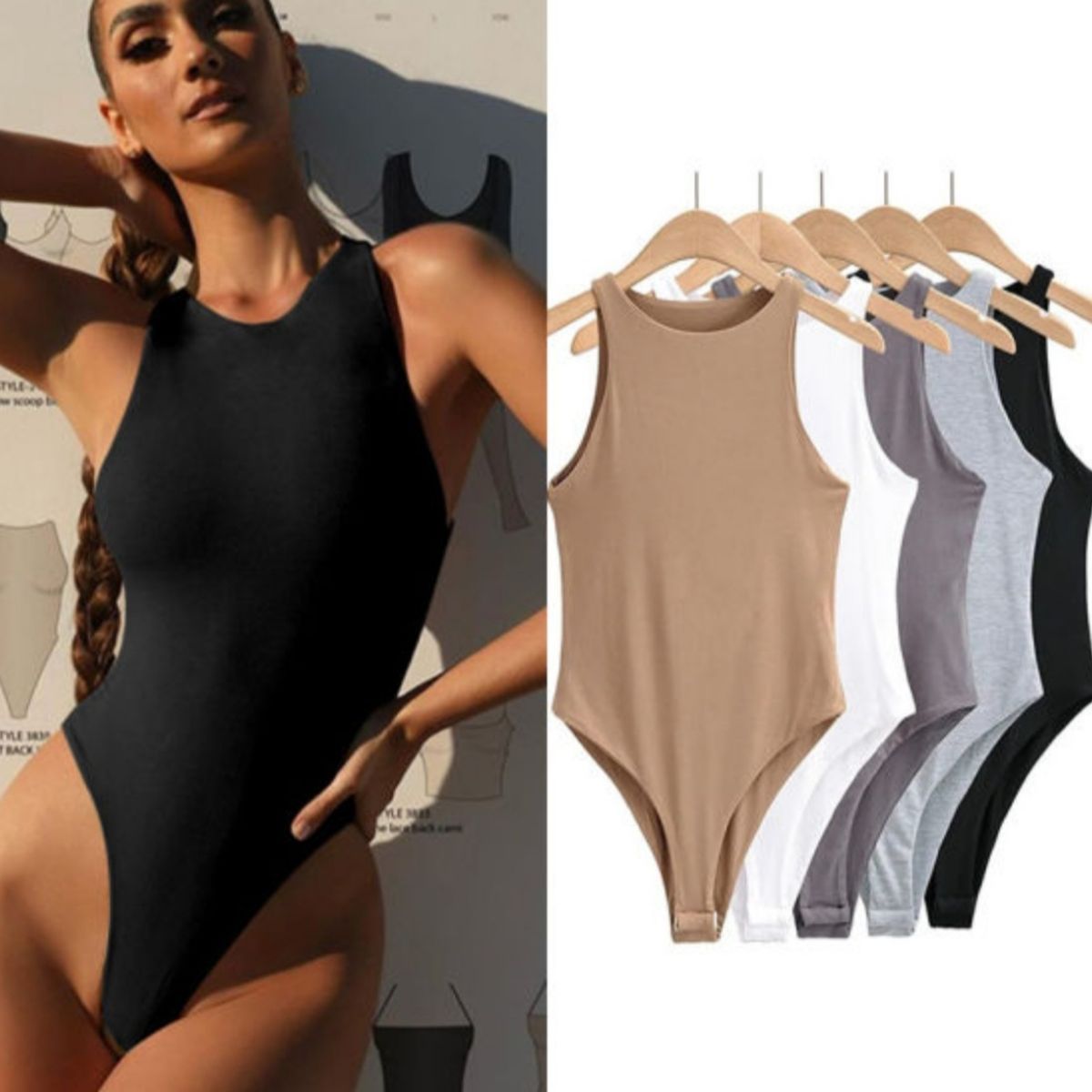 Sleeveless Bodysuits - 5 Pieces
