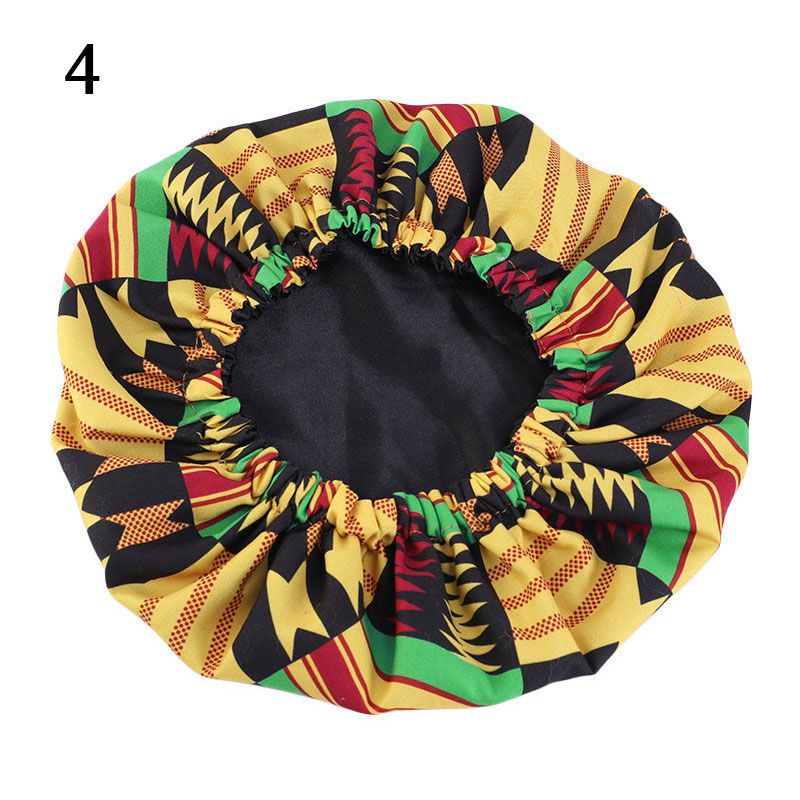 Kids African Pattern Print Fabric Ankara Bonnets Women Extra Large Satin Lined-Type 4