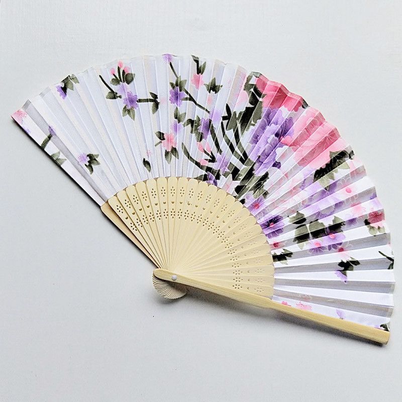 Floral Vintage Elegant Butterfly Decor Blossom Fan Summer 1pcs With Peach Fan For Style Japanese Hand Ancient Fan Sakura Folding