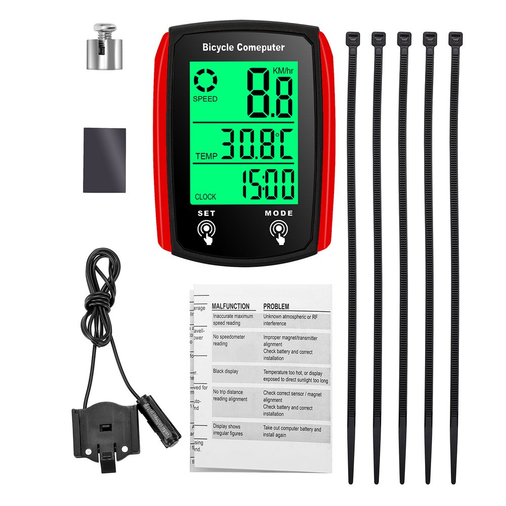 Wired Bike Computer LED Digital Bicycle Speedometer