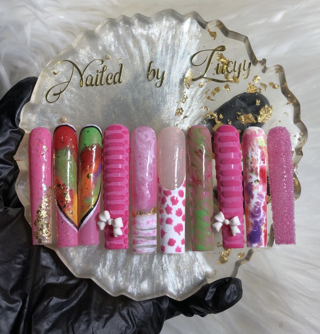 Classy Long Press On Nails Design +installation Kit