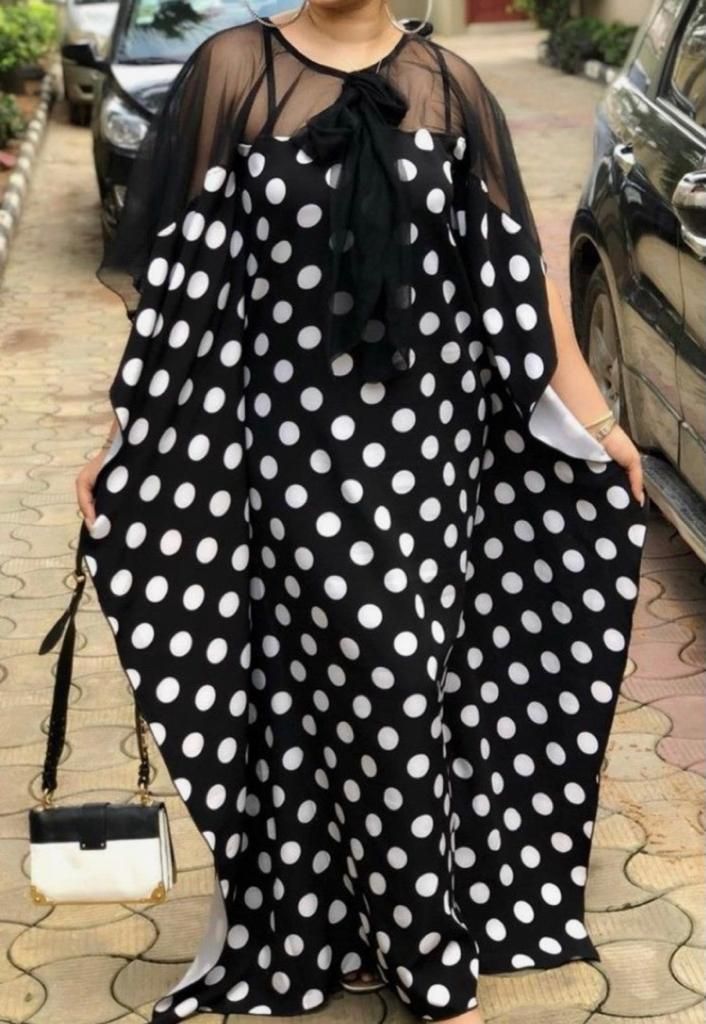 Black And White Abaya Gown