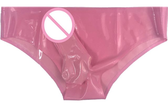 Exy Man Transparent Latex  Shorts Rubber Boxer Underwear Fetish With Condom
