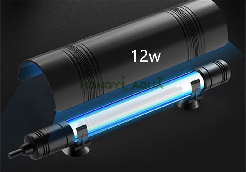 Fish Tank UV Germicidal Lamp Ultraviolet Fish Pond Clean Water Submersible Sterilization Lamp Aquarium Disinfection Lamp 12W