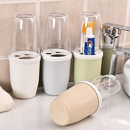 Toothpaste & Toothbrush Holder With Transparent Cup
