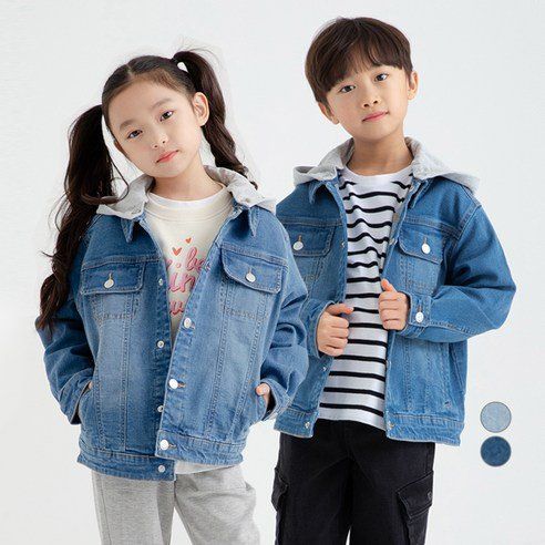 Loli Tree Children's Denim Jacket With Detachable Hood