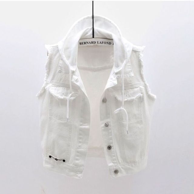 Women Fashion Hooded Denim Jacket