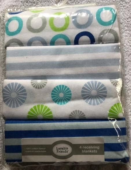 4 Pack Flannel Receiving Blankets
