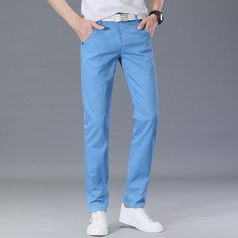 (Sky Blue)Classic 8 Color Casual Pants Men Spring Autumn New Business Fashion Co