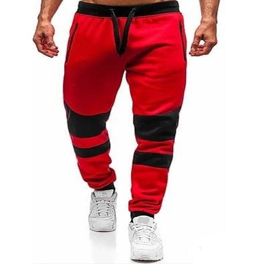 Men's Red Casual Joggers