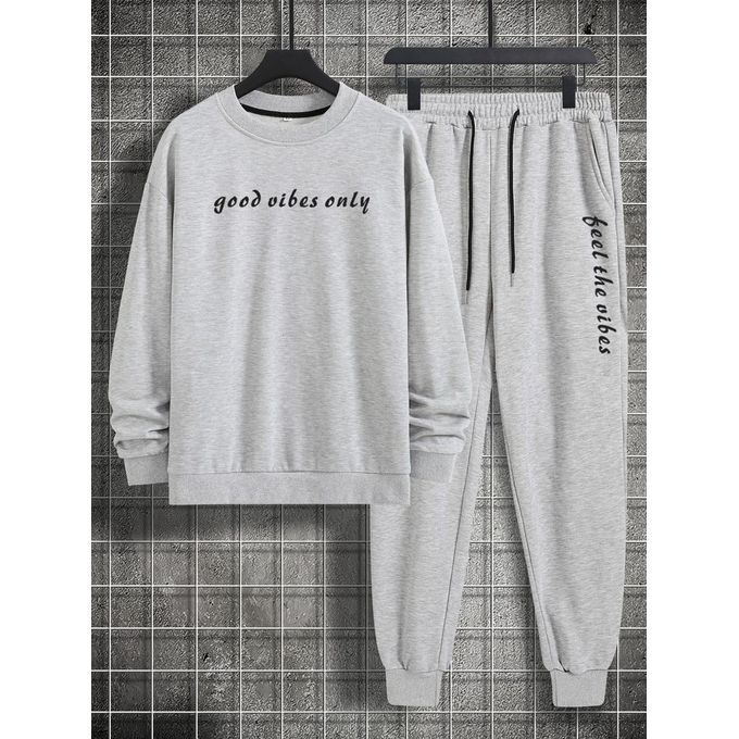 GOOD VIBES ONLY ASH Sweatshirt And Joggers For Men And Women