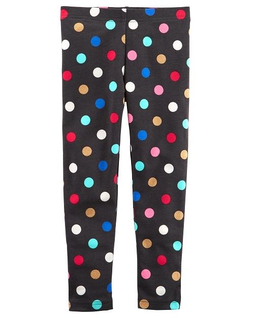 Girls Polka Dot Print Leggings- Multicolour