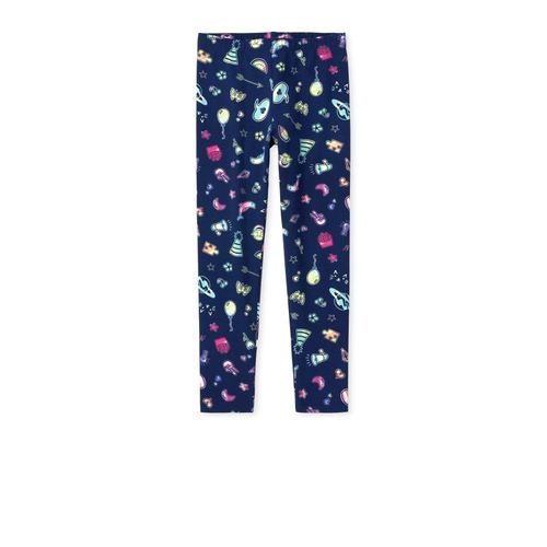 Girls Cone Balloon Full Length Leggings- Navy Blue