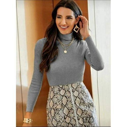 Turtle Neck Long Sleeve For Female - Grey / Ash