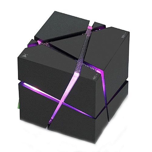 Portable Bluetooth Speaker Led Light Cube Speakers With Fm Radio 30 Build-in Microphone (Black) HT-S