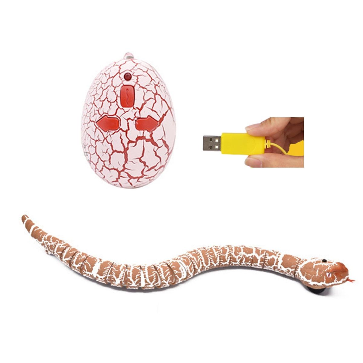 Remote Control Snake Toy Realistic Infrared Remote for Halloween Orange