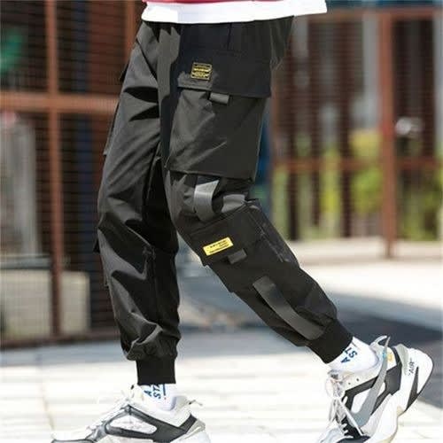 Casual Cargo Combat Joggers - Black