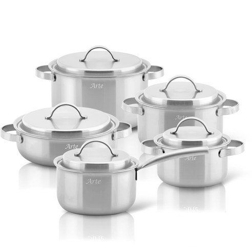 Queensense Arte 5-fold Pot Set Type B 5p Induction IH