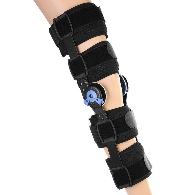 Orthopedic Support Knee Pads Adjustable 0_120 Degree Hinged Leg Band Knee Brace Protector Powerleg Bone Orthosis Ligament Care(#Basic Black)