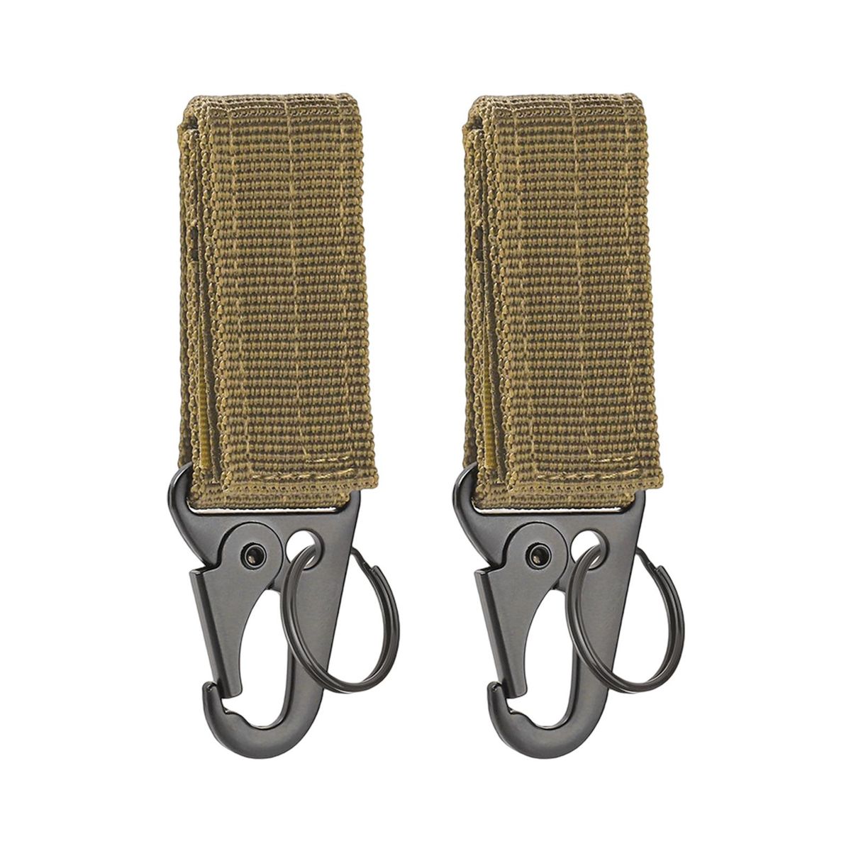 2Pcs Hanging Buckles Carabiner High Strength Key Hooks Khaki