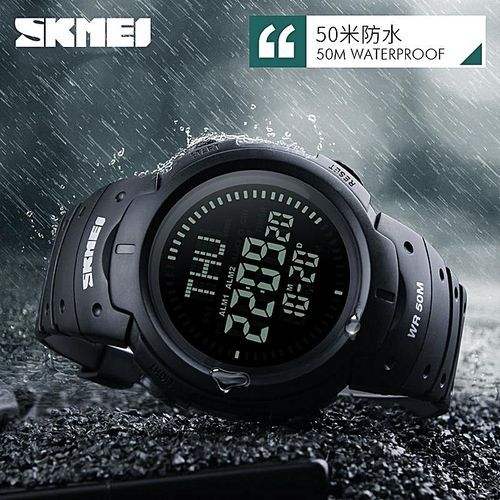 SKMEI 1231 SKMEI 1231 Outdoor Man Sports Compass Watches Hiking Digital LED Electronic Watch - Black