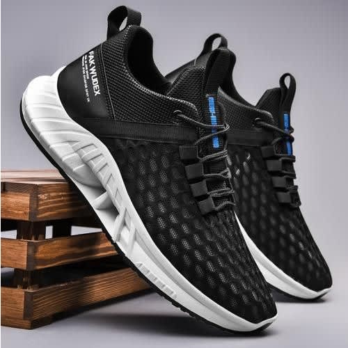 Men's Breathable Casual Sneakers - Black & White