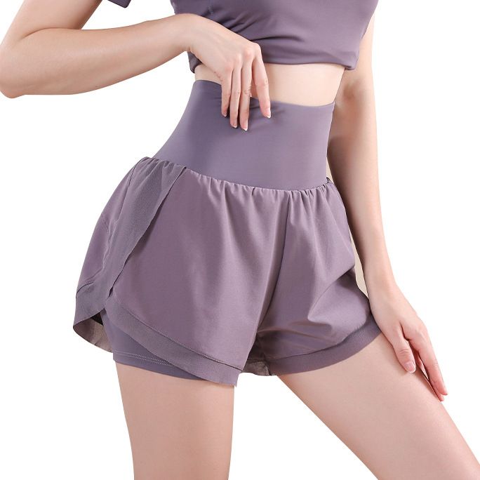 Womens High Waisted Running Shorts Athletic Workout Shorts With Pockets