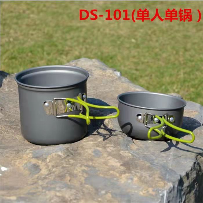 Outdoor Portable Aluminum Cooking Set Camping Cookware Kit Water Kettle Pan Pot Travelling Hiking Picnic BBQ Tableware Equipment