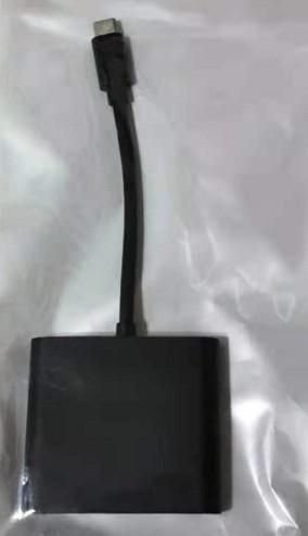 TYPE-C to HDMI three-in-one 4K adapter cable converter type-c to hdmi+USB HD cable docking station black shell black line