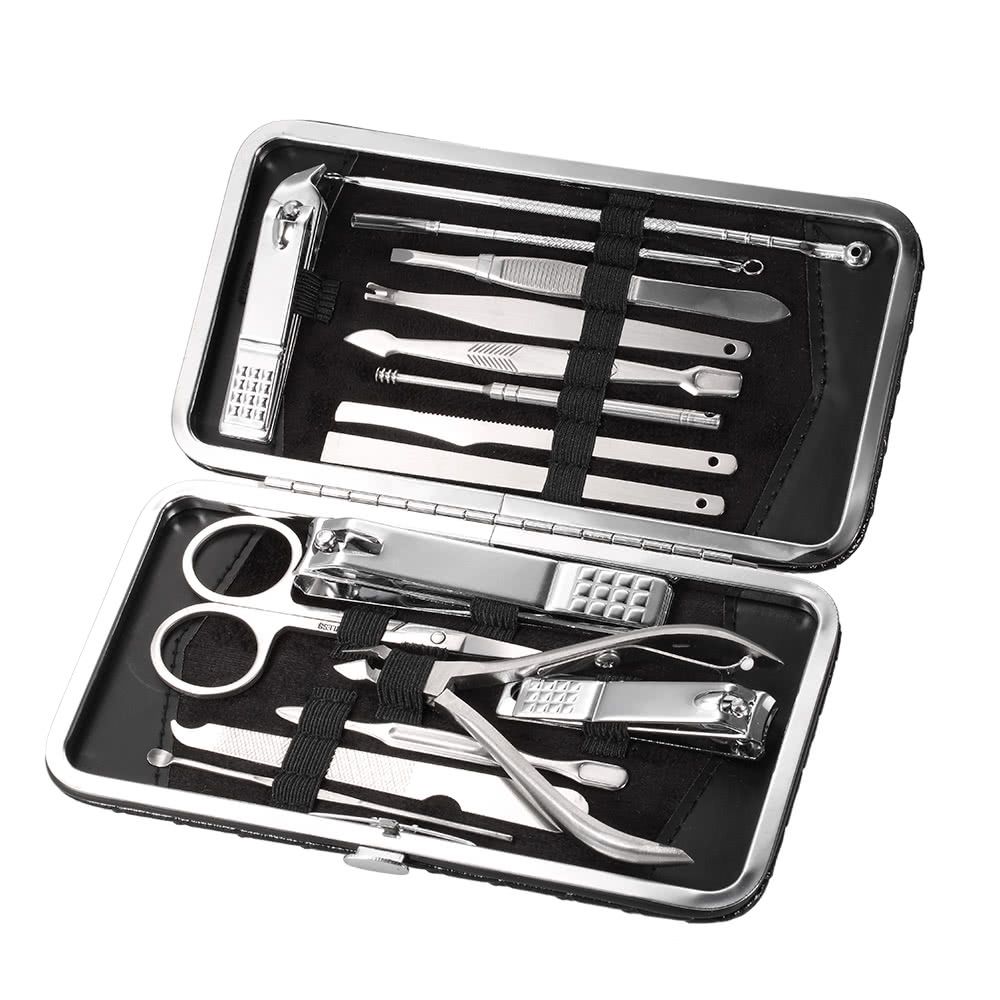 16Pcs Stainless Steel Manicure Pedicure Set Nail Clipper