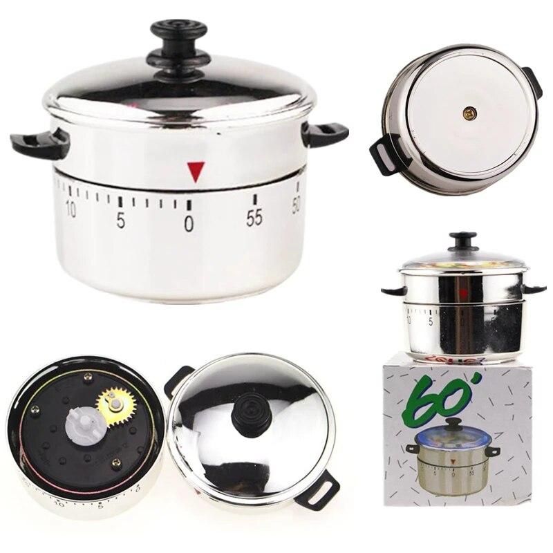 60 Minutes Kitchen Timer Kettle Shape Gadgets Mechanical Timer Countdown Alarm Reminder Cooking Reminders Tools Mechanical Timer