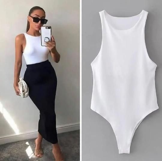 Sleeveless Bodysuit - White