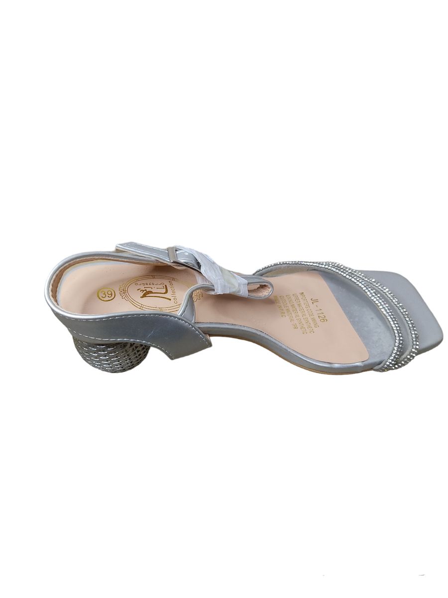 Smart Ladies Round-Heel Sandals - Silver
