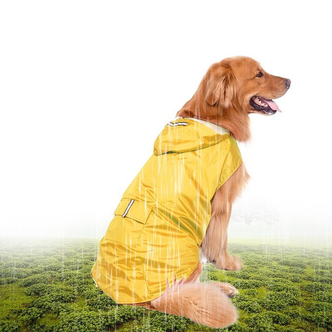5XL Reflective Pet Dog Rain Coat Raincoat Rainwear With-yellow 5XL