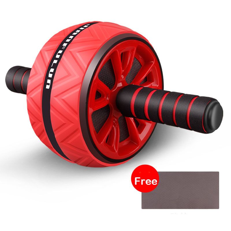 ABS Abdominal Roller Exercise Wheel Mute Ab Roller Arms Back Belly Core Trainer Body-Red