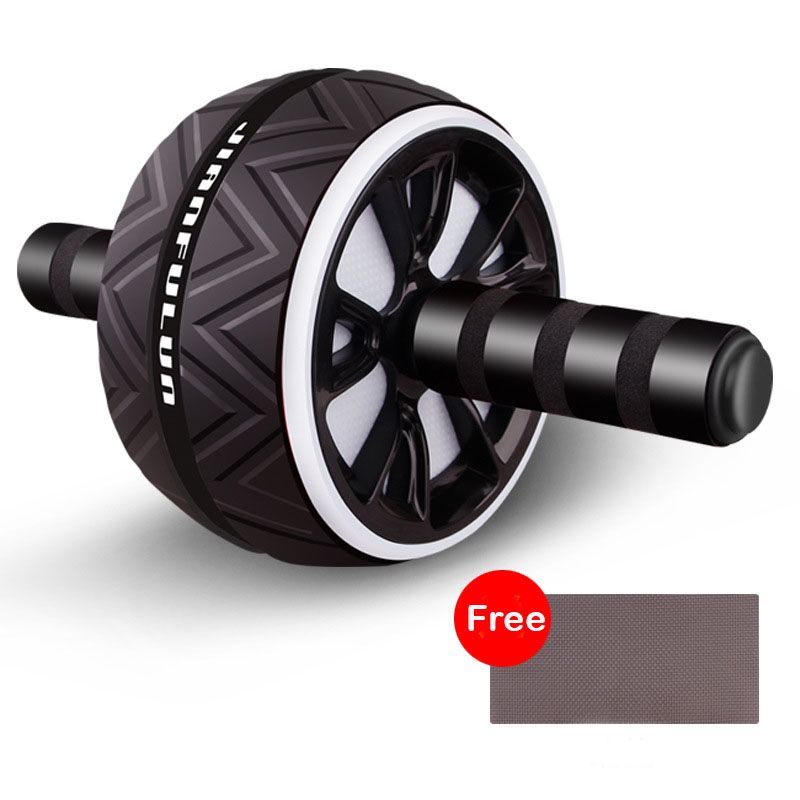 ABS Abdominal Roller Exercise Wheel Mute Ab Roller Arms Back Belly Core Trainer Body-white