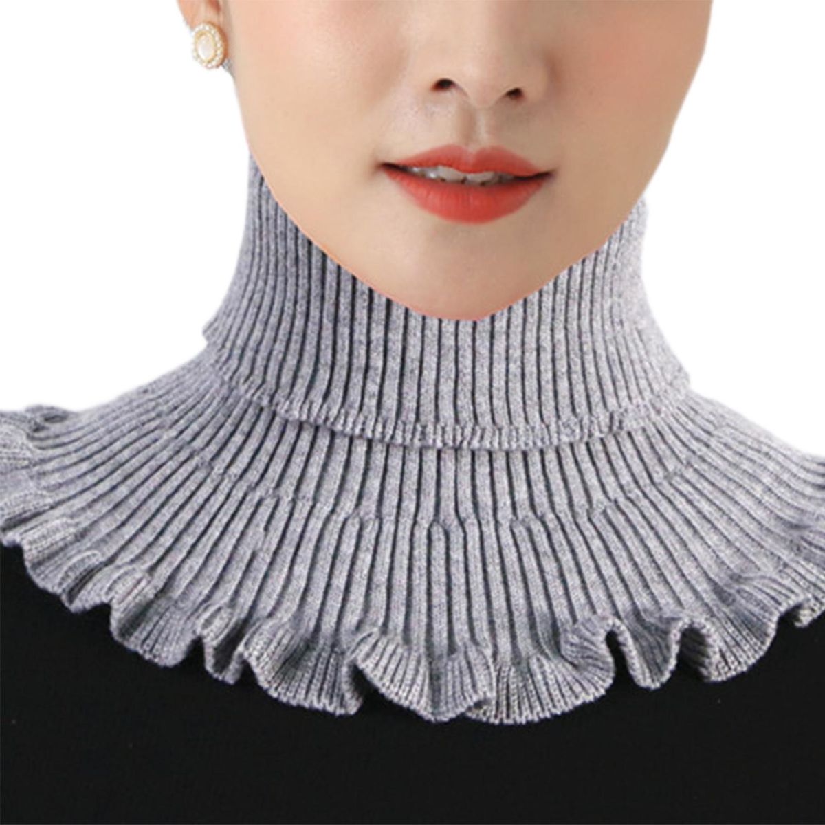 Scarf High-necked Skin-friendly Elastic Fiber-Grey