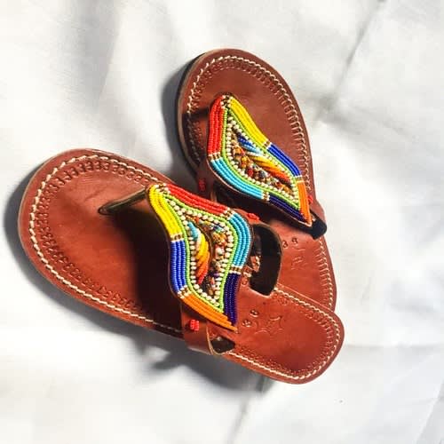 Wazobiart Maasai Slippers - Multicolour