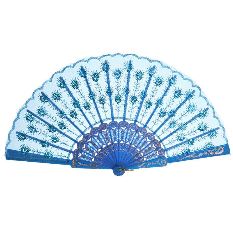 Wedding Dance Embroidered Sequins Folding Colors 10 Home Supplies Vintage With Handheld Decor Fan